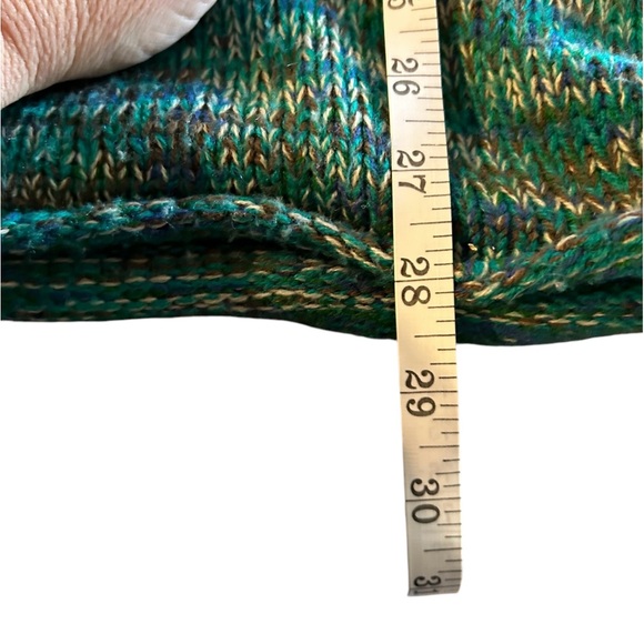 Tiara green knit fitted cardigan button down hooded sweater size Xl - Picture 8 of 11